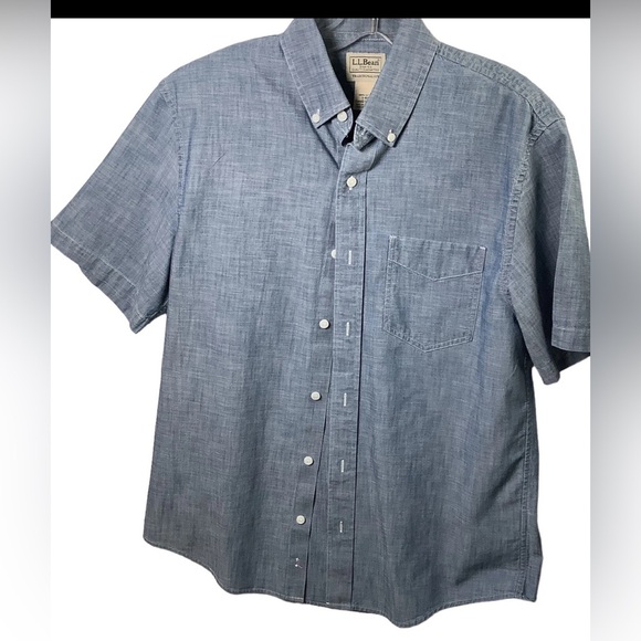 L.L. Bean Men's Blue Short Sleeve Shirt - Picture 1 of 5